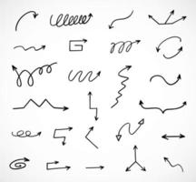 Vector set of hand drawn arrows, elements for presentation