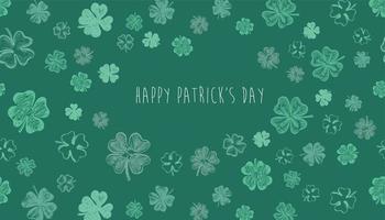 Clover set, hand drawn illustration. Patrick day. vector