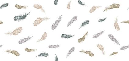 Feathers on white background. Hand drawn sketch style. Vector. vector