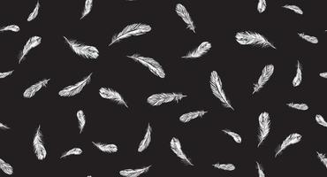 Feathers on white background. Hand drawn sketch style. vector