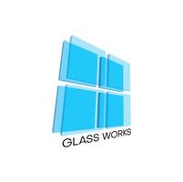 Glass works, window installing service icon vector