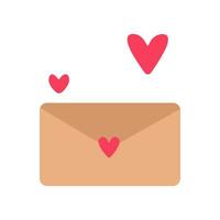 Envelope with hearts on a white background vector