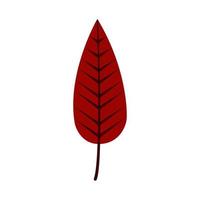 Autumn leave red color simple illustration vector