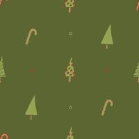 A seamless pattern with Christmas trees and Christmas lollipops vector