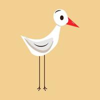 White stork. Bird on a beige background vector