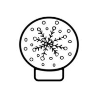 Glass ball with snow and snow black and white doodle style vector