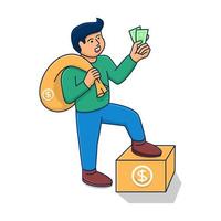 illustration vector of people have a lot of money