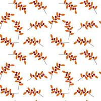Monochrome Endless simple pattern of berry branch in trendy bright tint. Abstract background texture vector