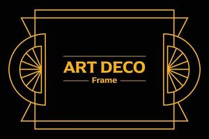 Art deco frame in golden color for classy and luxury template design style. premium poster in vintage line art for poster, banner and flyer. Classy outline stroke for background vector