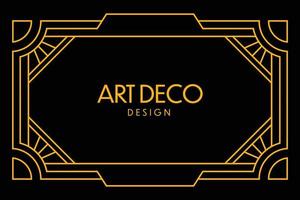 Art deco frame in golden color for classy and luxury template design style. premium poster in vintage line art for poster, banner and flyer. Classy outline stroke for background vector