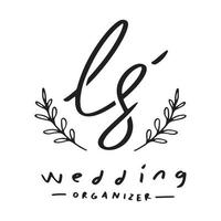 Wedding vintage logo design template vector