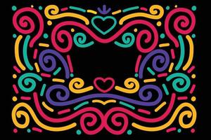 Cinco de mayo line art pattern for background. Colorful swirl outline copy space for poster and banner. vector