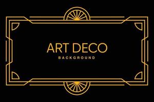 Art deco frame in golden color for classy and luxury template design style. premium poster in vintage line art for poster, banner and flyer. Classy outline stroke for background vector