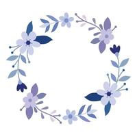 ilustración de corona de flores redondas para un diseño de marco romántico. floral minimalista para invitación de boda, espacio de copia de texto y adorno vector