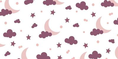 Abstract Cloud and Moon background design with pattern composition. Trendy wallpaper for creative project and print design vector