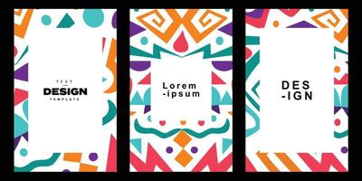 A collection of tribal theme posters. Aztec illustration pattern for background design and template vector