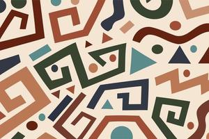 Abstract geometric shape in boho vintage design style vector