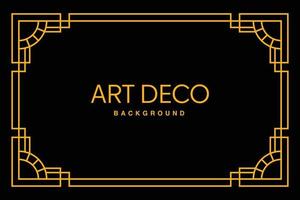 Art deco frame in golden color for classy and luxury template design style. premium poster in vintage line art for poster, banner and flyer. Classy outline stroke for background vector
