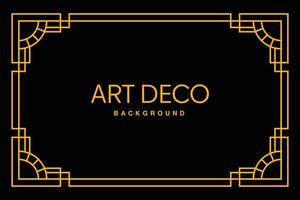 Art deco frame in golden color for classy and luxury template design style. premium poster in vintage line art for poster, banner and flyer. Classy outline stroke for background vector