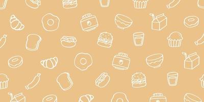 Fast food pattern for background design vector