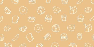 Fast food pattern for background design vector