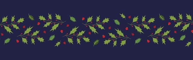 Decoration of leaves and flowers for Christmas background design. Leaf and berry pattern illustration for wallpaper vector