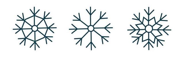 Set of detail snowflake illustration for Christmas design element vector