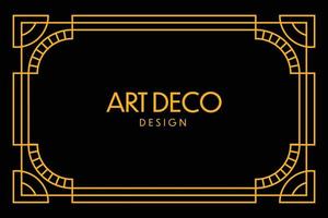 Art deco frame in golden color for classy and luxury template design style. premium poster in vintage line art for poster, banner and flyer. Classy outline stroke for background vector