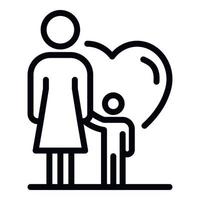 Foster family child icon, outline style vector