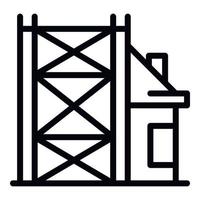 Building reconstruction icon, outline style vector