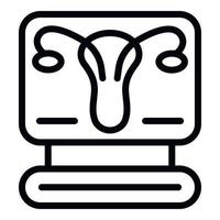 Gynecology computer monitor icon, outline style vector