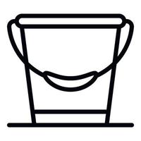 Metal bucket icon, outline style vector