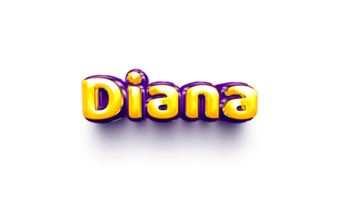 namn av flickor engelsk helium ballong skinande firande klistermärke 3d uppblåst diana png