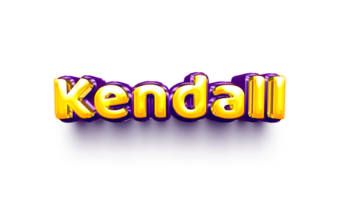 names of girls English helium balloon shiny celebration sticker 3d inflated Kendall png