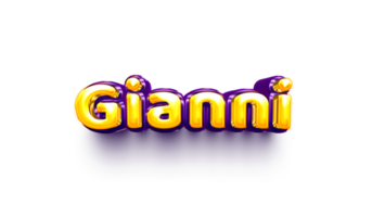 noms de garçons anglais hélium ballon brillant célébration autocollant 3d gonflé gianni png