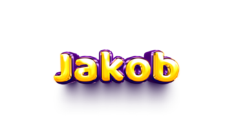 nombres de niños inglés helio globo brillante celebración pegatina 3d inflado jakob jakob png