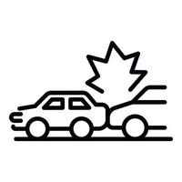 Back car accident icon, outline style vector