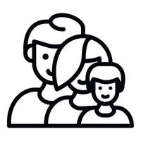 Foster family icon, outline style vector