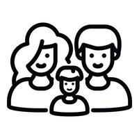 Happy foster family icon, outline style vector