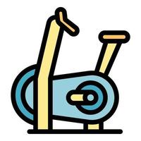 Ride exercise bike icon color outline vector