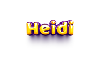 names of girls English helium balloon shiny celebration sticker 3d inflated Heidi png