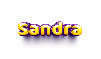 names of girls English helium balloon shiny celebration sticker 3d inflated Sandra png