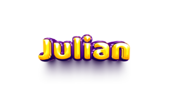 names of boys English helium balloon shiny celebration sticker 3d inflated Julian png