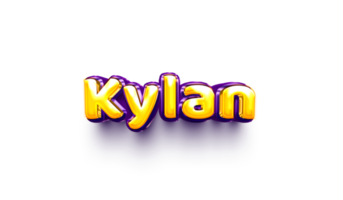 names of boys English helium balloon shiny celebration sticker 3d inflated Kylan png