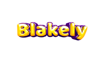 girls name sticker colorful party balloon birthday helium air shiny yellow purple cutout Blakely png