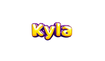 girls name sticker colorful party balloon birthday helium air shiny yellow purple cutout Kyla png