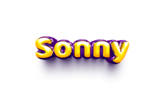 names of boys English helium balloon shiny celebration sticker 3d inflated Sonny png