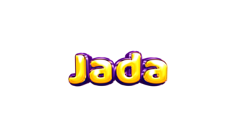 girls name sticker colorful party balloon birthday helium air shiny yellow purple cutout Jada png