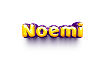 names of girls English helium balloon shiny celebration sticker 3d inflated Noemi png