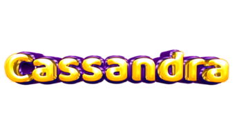 meisjes naam sticker kleurrijk partij ballon verjaardag helium lucht glimmend geel Purper uitknippen Cassandra png